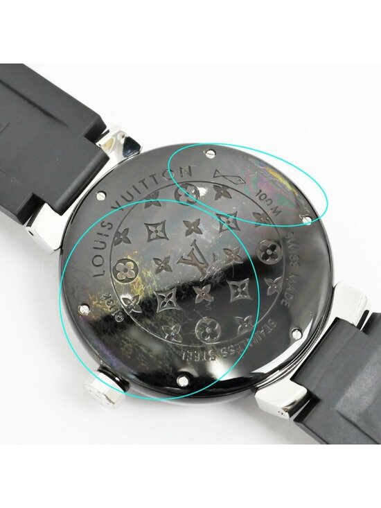 Louis Vuitton Tambour in Black GMT Dial Stainless Steel Rubber Quartz Watch main image 8
